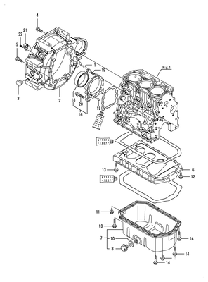 FLYWHEEL HOUSING & OIL SUMP (3TNV88C-DYEM) FLYWHEEL HOUSING & OIL SUMP (3TNV88C-DYEM)