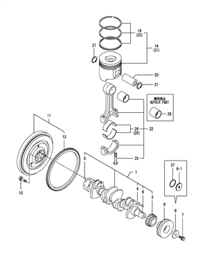 CRANKSHAFT & PISTON (4TNV98T-ZNSA2D) CRANKSHAFT & PISTON (4TNV98T-ZNSA2D)