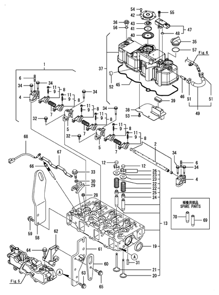 CYLINDER HEAD & BONNET (3TNV88C-DKTF)