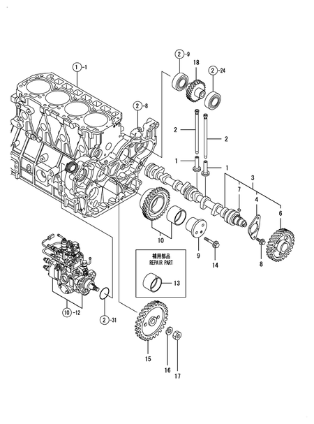 CAMSHAFT & DRIVING GEAR (4TNE98-URTLD) CAMSHAFT & DRIVING GEAR (4TNE98-URTLD)
