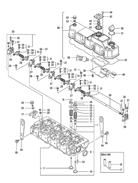 CYLINDER HEAD & BONNET (4TNV88-DSA01)