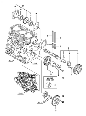 CAMSHAFT & DRIVING GEAR (3TNV88-BNRG3H)