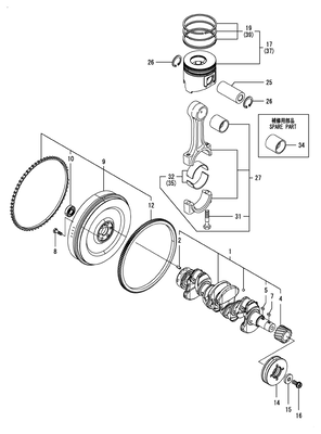 CRANKSHAFT & PISTON (4TNV88C-KRNQ)