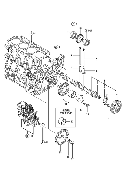 CAMSHAFT & DRIVING GEAR (4TNE98-BQLS) CAMSHAFT & DRIVING GEAR (4TNE98-BQLS)