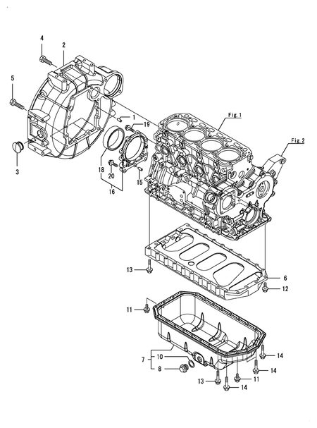 FLYWHEEL HOUSING & OIL SUMP (4TNV84T-BGGQ)