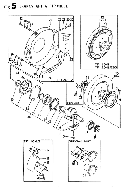CRANKSHAFT & FLYWHEEL (TF110-H/HSK)