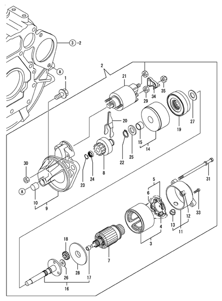 STARTING MOTOR (2TNV70-HGE)