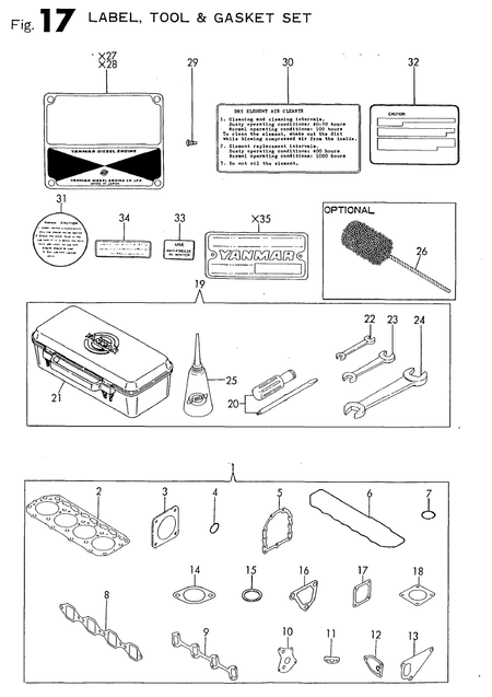 LAVEL,TOOLS & GASKET SET (4TN82L-RTGS)