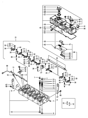 CYLINDER HEAD & BONNET (4TNV98C-NSA) CYLINDER HEAD & BONNET (4TNV98C-NSA)