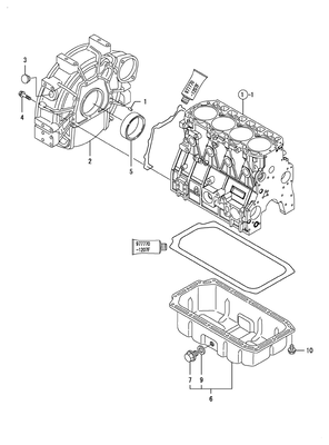 FLYWHEEL HOUSING & OIL SUMP (4TNV98T-ZGGE)