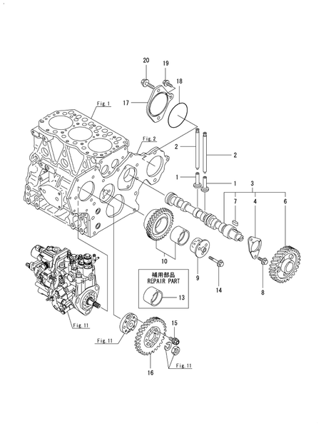 CAMSHAFT & DRIVING GEAR (3TNV82A-BDSA)