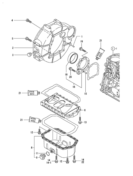 FLYWHEEL HOUSING & OIL SUMP (3TNV88-NNS)