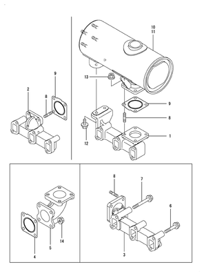 EXHAUST MANIFOLD & SILENCER (3TNV70-ASA) EXHAUST MANIFOLD & SILENCER (3TNV70-ASA)