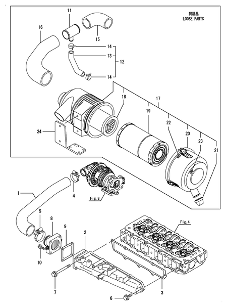 SUCTION MANIFOLD & AIR CLEANER (4TNV84T-BGGQ) SUCTION MANIFOLD & AIR CLEANER (4TNV84T-BGGQ)