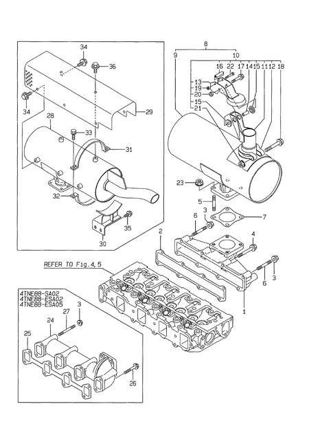 EXHAUST MANIFOLD & SILENCER (4TNE88-EG1A)