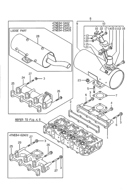 EXHAUST MANIFOLD & SILENCER (4TNE84-EG1A)