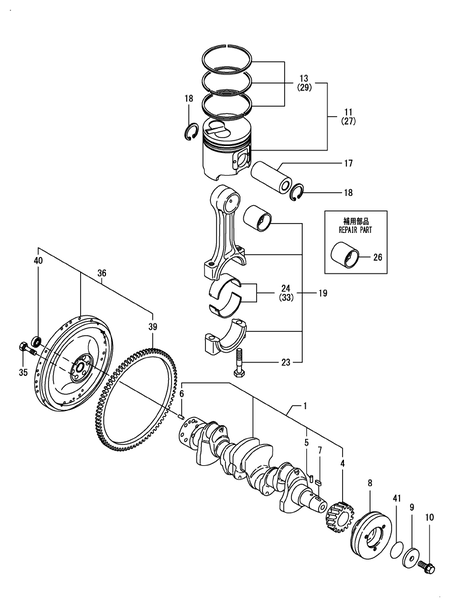 CRANKSHAFT & PISTON (4TNE98-URTL) CRANKSHAFT & PISTON (4TNE98-URTL)