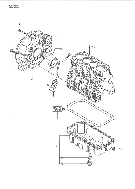 FLYWHEEL HOUSING & OIL SUMP (4TNE98-DB)