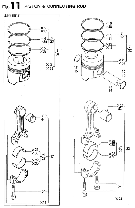 PISTON & CONNECTING ROD (4JH2LTE-K) PISTON & CONNECTING ROD (4JH2LTE-K)