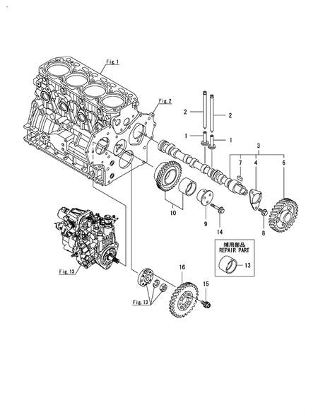 CAMSHAFT & DRIVING GEAR (4TNV84T-BMIRD)