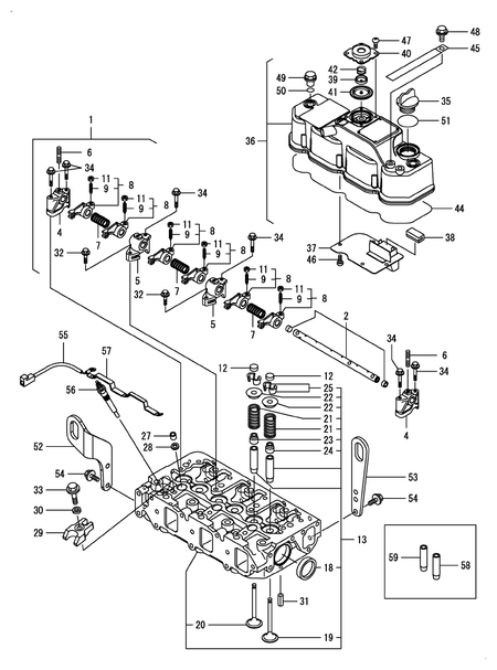 CYLINDER HEAD & BONNET (3TNV88F-EPTB3)