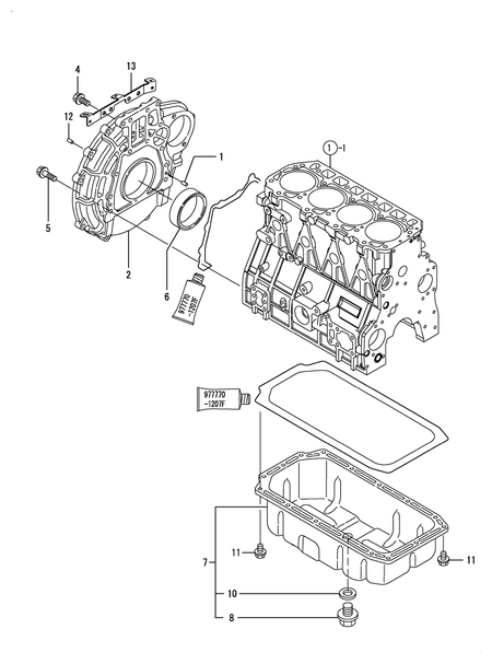 FLYWHEEL HOUSING & OIL SUMP (4TNE92-POM)