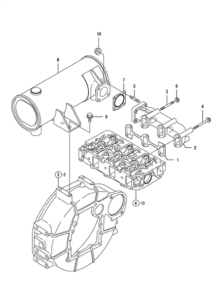 EXHAUST MANIFOLD & SILENCER (3TNV88-BSSU)
