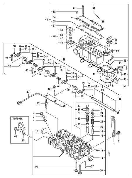 CYLINDER HEAD & BONNET (3TNV76-HGE)