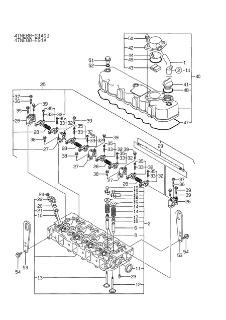 CYLINDER HEAD & BONNET (4TNE88-EG1A)
