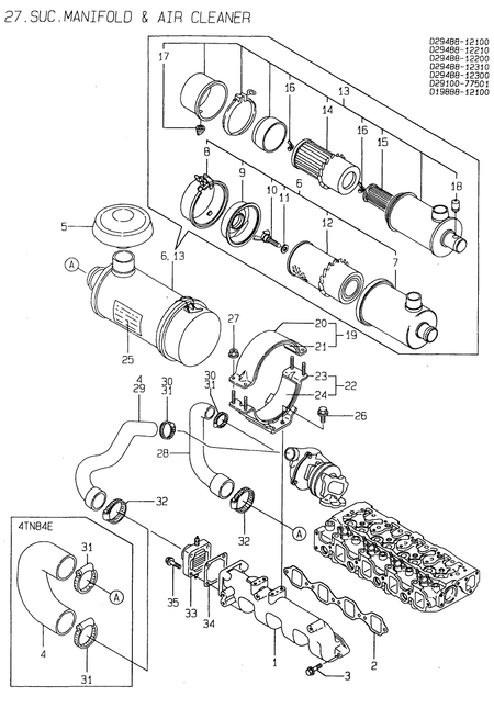SUCTION MANIFOLD & AIR CLEANER (4TN84E-G2) SUCTION MANIFOLD & AIR CLEANER (4TN84E-G2)