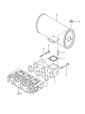 EXHAUST MANIFOLD & SILENCER (3TNV88-BMRGH)