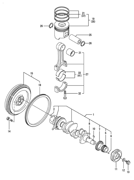 CRANKSHAFT & PISTON (4TNV84-KLAN) CRANKSHAFT & PISTON (4TNV84-KLAN)
