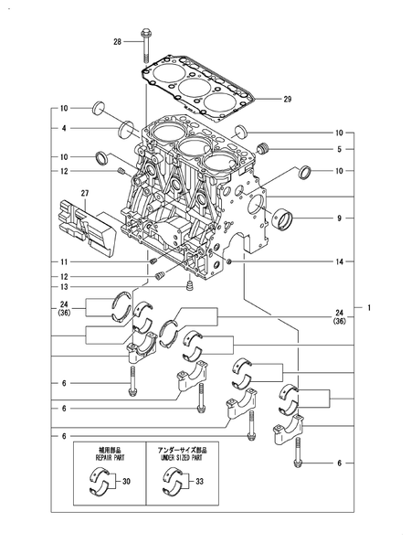 CYLINDER BLOCK (3TNV84-XRE) CYLINDER BLOCK (3TNV84-XRE)