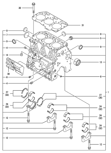 CYLINDER BLOCK (3TNV82A-NRE)