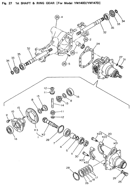 1ST SHAFT & RING GEAR (YM140D)