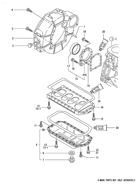 FLYWHEEL HOUSING & OIL SUMP (4TNE84-AF)