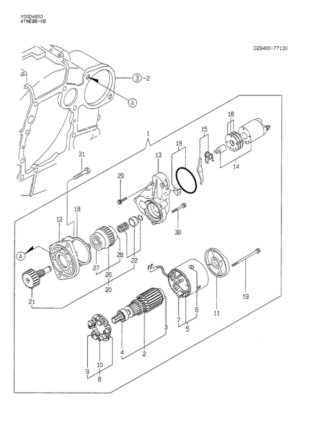 STARTING MOTOR (4TNE88-YB)