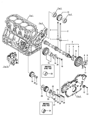CAMSHAFT & DRIVING GEAR (4TNV98C-NYEM) CAMSHAFT & DRIVING GEAR (4TNV98C-NYEM)