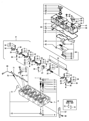 CYLINDER HEAD & BONNET (4TNV98C-NYEM) CYLINDER HEAD & BONNET (4TNV98C-NYEM)