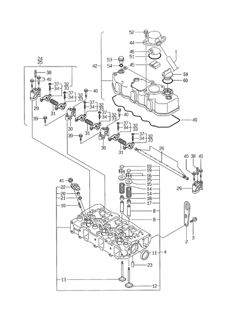 CYLINDER HEAD & BONNET (1) (3TNE78A-G2A)