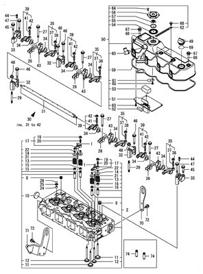 CYLINDER HEAD & BONNET (4TNV98T-ZGGM) CYLINDER HEAD & BONNET (4TNV98T-ZGGM)