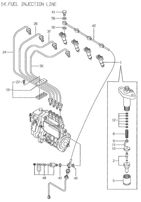 FUEL INJECTION LINE (4TN84E-RK) FUEL INJECTION LINE (4TN84E-RK)