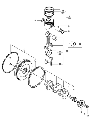 CRANKSHAFT & PISTON (4TNV86CT-GGE) CRANKSHAFT & PISTON (4TNV86CT-GGE)
