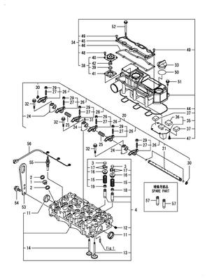CYLINDER HEAD & BONNET (3TNM74F-SAWM) CYLINDER HEAD & BONNET (3TNM74F-SAWM)