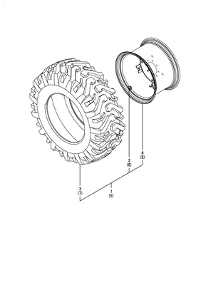 REAR WHEEL TIRE(17.5L-24) (YM342A)