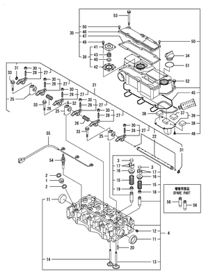 CYLINDER HEAD & BONNET (3TNV80F-SDSA)