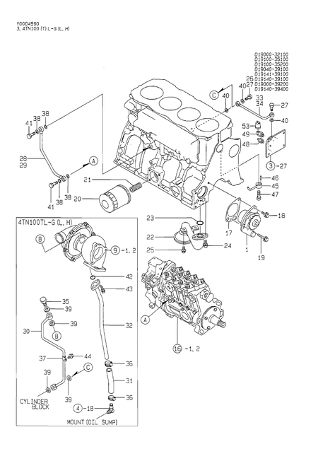 LUB. OIL SYSTEM (4TN100L-GL) LUB. OIL SYSTEM (4TN100L-GL)