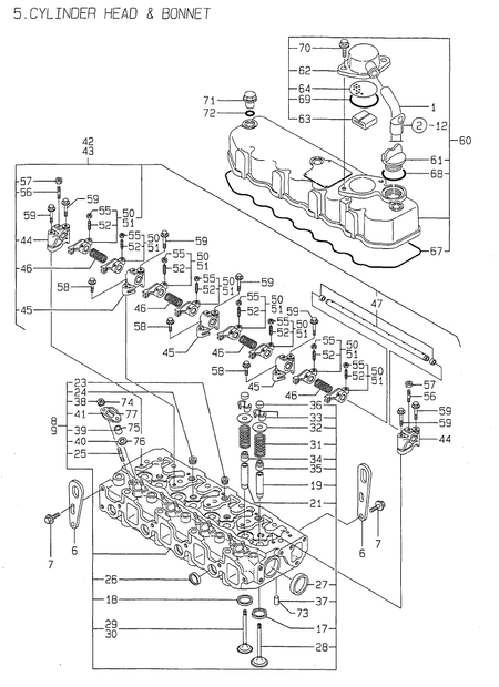 CYLINDER HEAD & BONNET(2) (4TNE84-G1A)