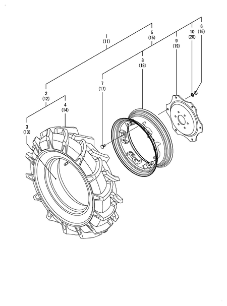 FRONT WHEEL TIRE(8.3-20) (YT357AJ,Y(300001-)