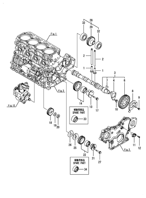 CAMSHAFT & DRIVING GEAR (4TNV88C-DYEM) CAMSHAFT & DRIVING GEAR (4TNV88C-DYEM)
